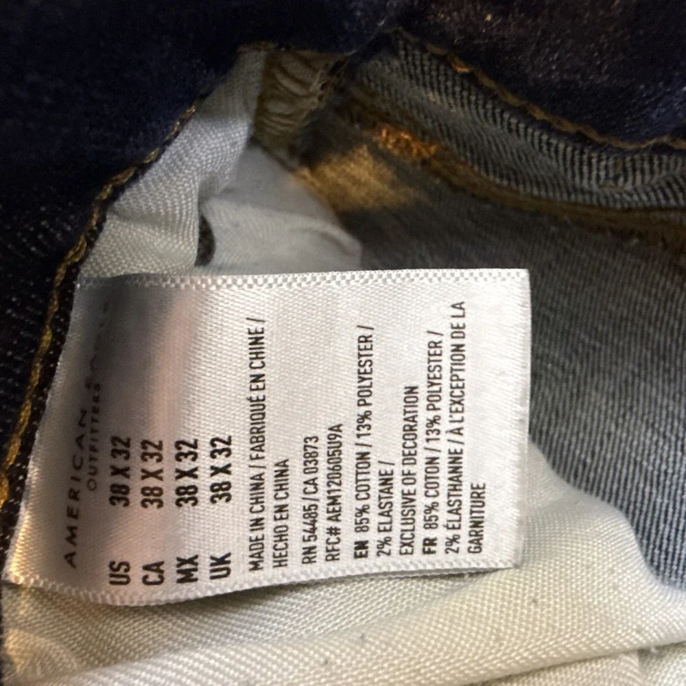 American Eagle Men's Next Level Flex Slim Straight Denim Blue Jeans Size: 38/32
